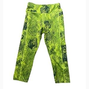 Women’s Cali Active Wear Yoga Pants Neon Green and Blue Legging Pants